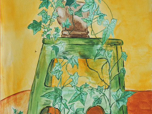 Still life with watercolors
