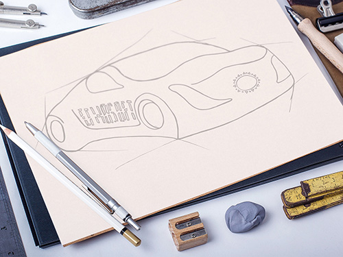 Sketches of car for company Etnosoft