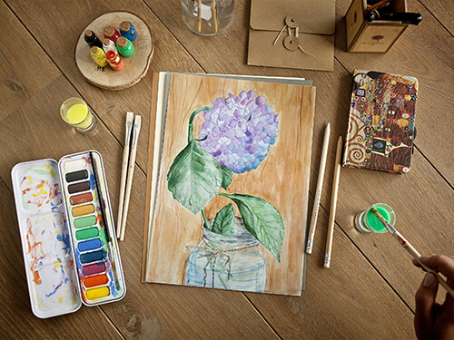 Still life with watercolors -2